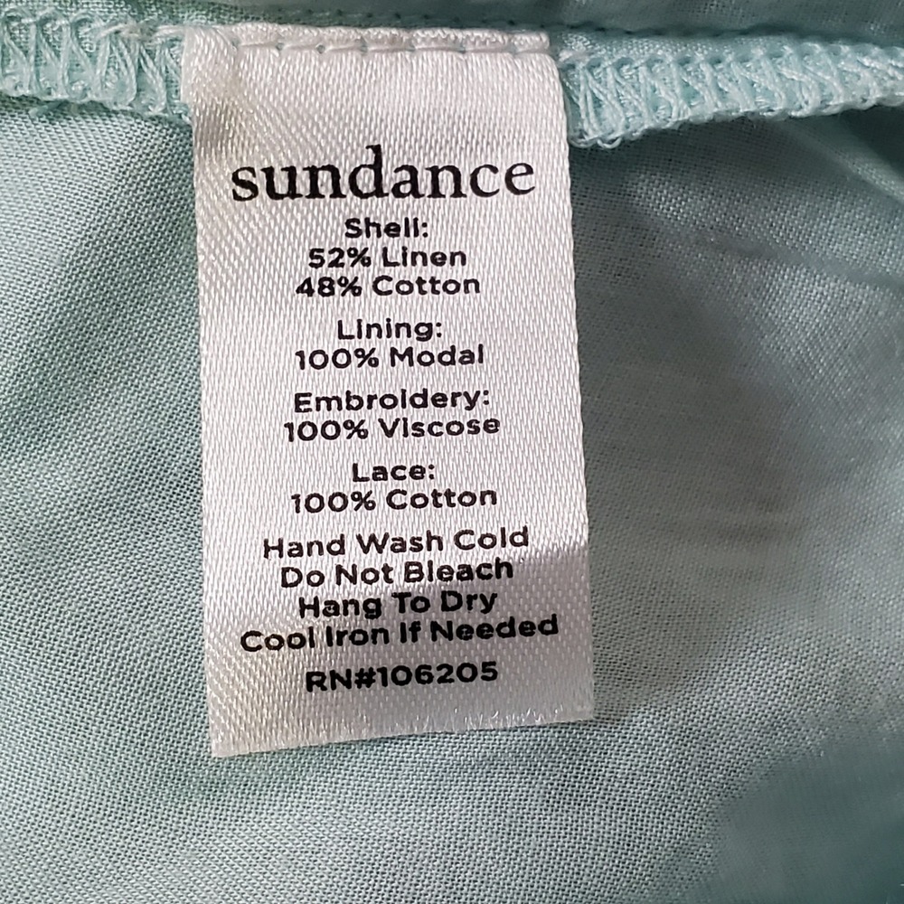 NWT Sundance Altai Gatherings Eyelet Lace Boho‎ Embroidered Cutout Blue Linen XL - Picture 8 of 8